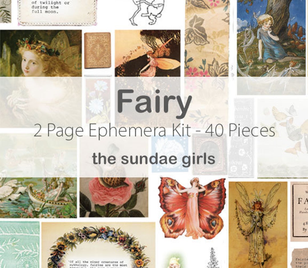 DIGITAL Fairy // Fairy Junk Journal Kit // Ephemera Kit // Vintage ...