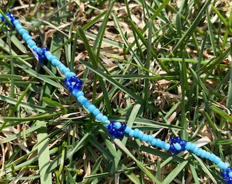 flower beaded anklet | adjustable anklet