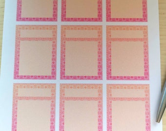 Large, Pink and Peach coloured Vertical Box Stickers, Suitable for any Planner (including the EC planners)