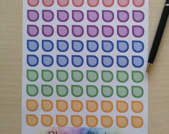 Colourful Teardrop Icon Stickers, Suitable for any Planner