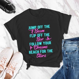 Gimnasia camisa alcanzar para las estrellas camisa gimnasta camisa gimnasia camiseta regalo para gimnasta divertida gimnasia camisa gimnasia regalo viga bar
