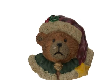 Bear with Santa Hat Holly Boyds Bears Bearwear Vintage Pin Brooch Resin