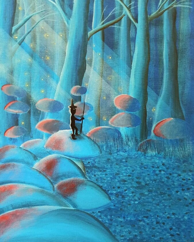 Affiches A3, Small Mystic Woodman, Impression Peinture