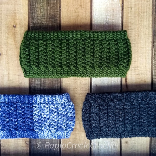 Hickory Hill Ear Warmer Häkelanleitung - Stirnband häkeln, Unisex, für Anfänger und Fortgeschrittene