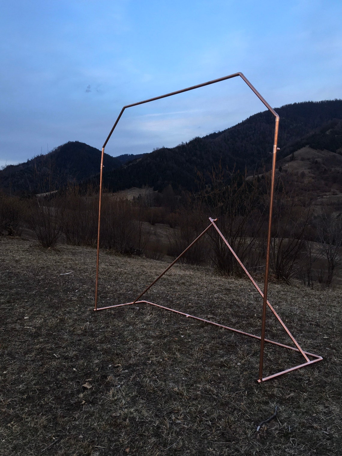Double geometric copper pipe arch Etsy