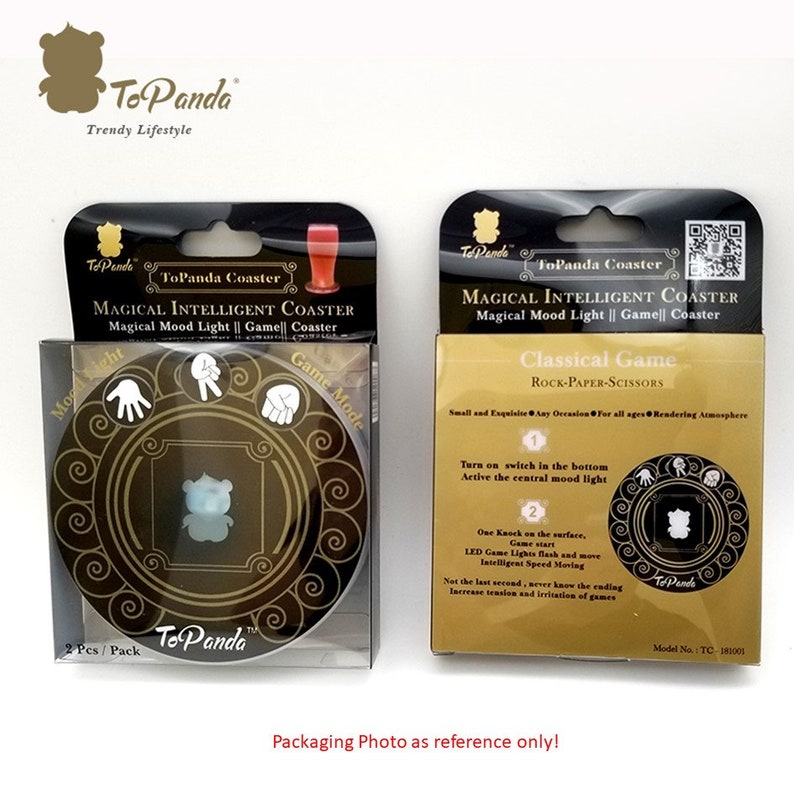 2 pcs 1st in market Pad Mat Bar Party Gift for him Gift for her Custom Engraving ToPanda LED Cup Holder Coaster with table Game 18 styles