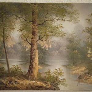 Vintage landschap op canvas