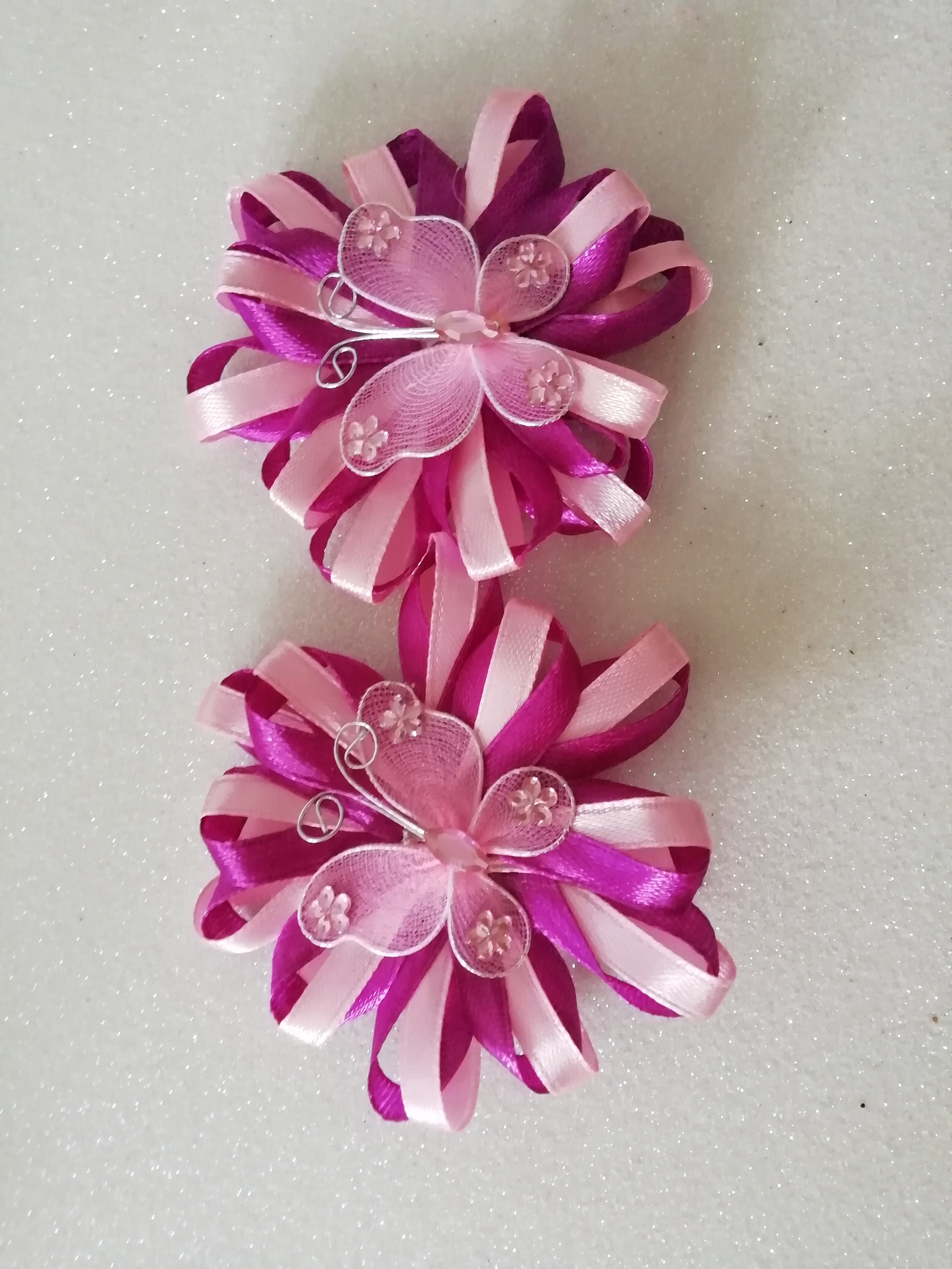 Satin Ribbon Hand Made Hair Clips Etsy UK