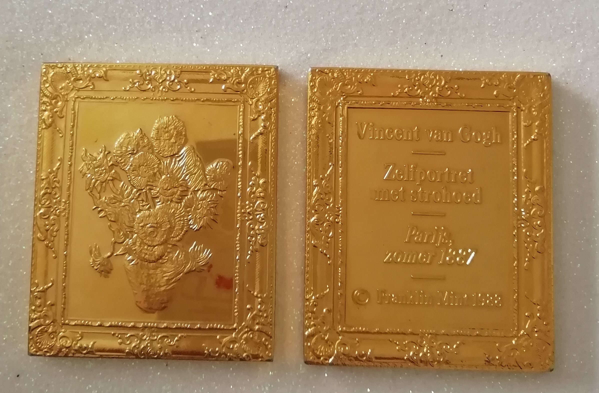 Franklin Mint 1988- Vincent Van Gogh - 24k Gold Plated. “self