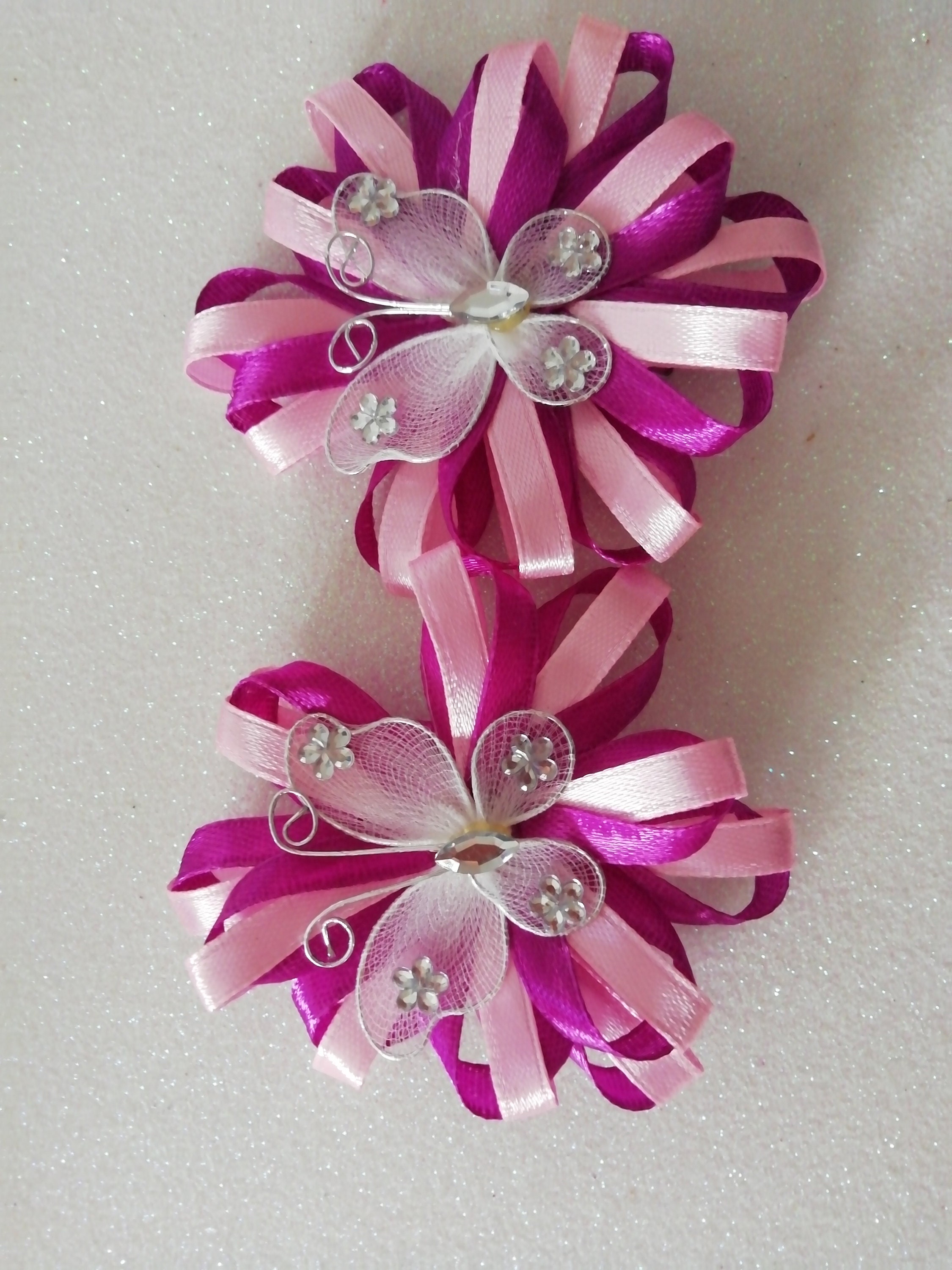 Satin Ribbon Hand Made Hair Clips Etsy UK