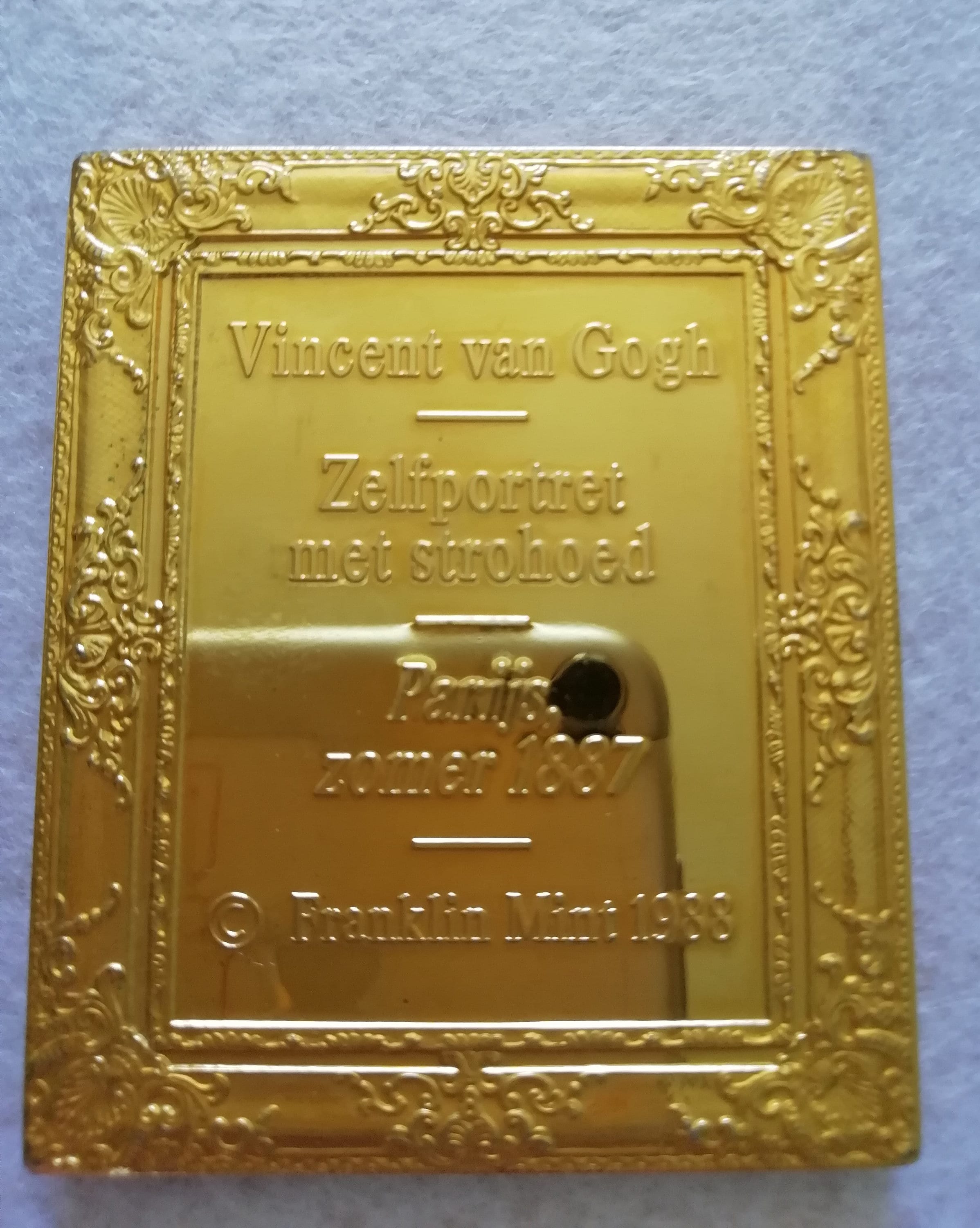 Franklin Mint 1988- Vincent Van Gogh - 24k Gold Plated. “self