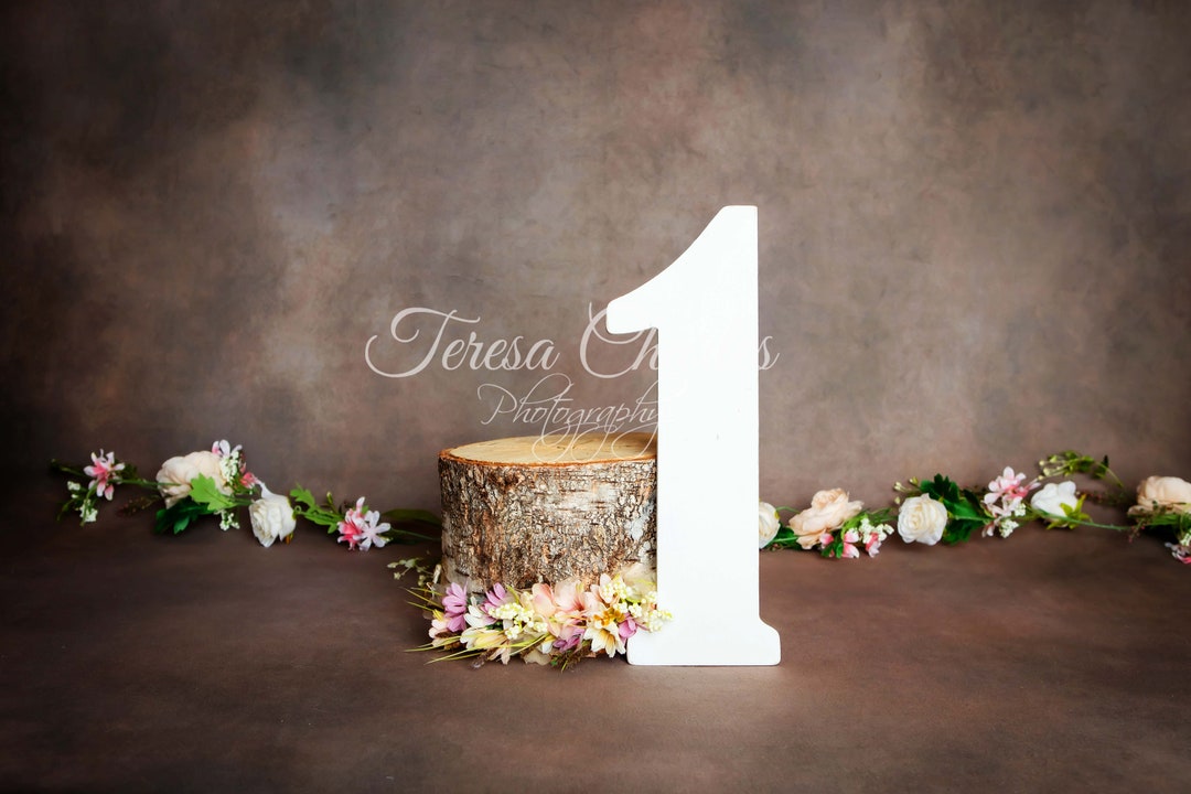 First 1st One Year Birthday Digital Backdrop Background With Instant