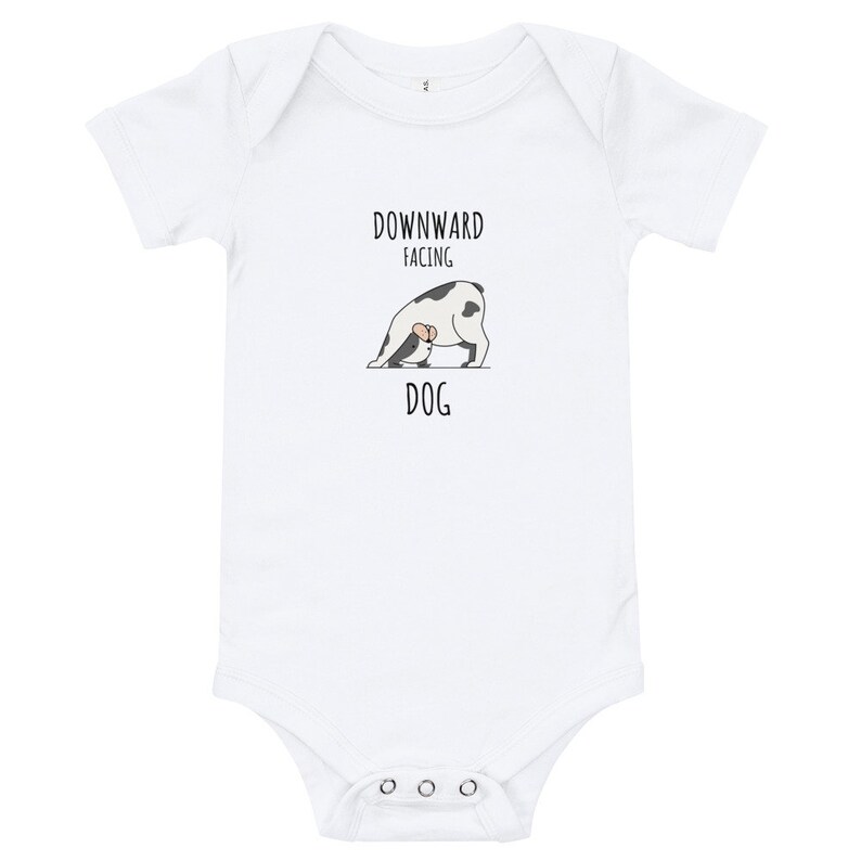 Fun Baby Onesie\u00aes Dog Baby Onesie\u00ae Yoga Dog Onesie\u00ae Yoga Baby Onesie\u00ae Downward Facing Dog Onesie\u00ae