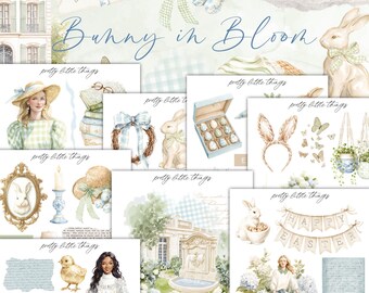 Bunny in Bloom Mini Planner Decorative Sticker Kit | Journaling | Planner Stickers | Bullet Journal | Spring Stickers | Journal Stickers