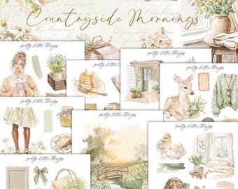 Countryside Mornings Mini Planner Decorative Sticker Kit | Journaling | Stickers | Bullet Journal | Spring Stickers | Journal Stickers