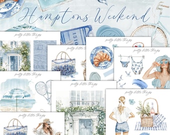 Hamptons Weekend Mini Planner Decorative Sticker Kit | Journaling | Planner Stickers | Bullet Journal | Summer Stickers | Journal Stickers
