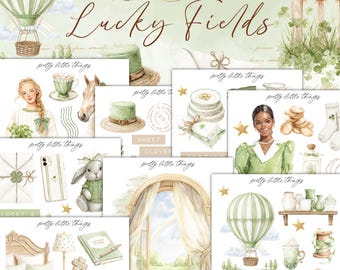 Lucky Fields Mini Planner Decorative Sticker Kit | Journaling | Planner Stickers | Bullet Journal | Spring Stickers | Journal Stickers
