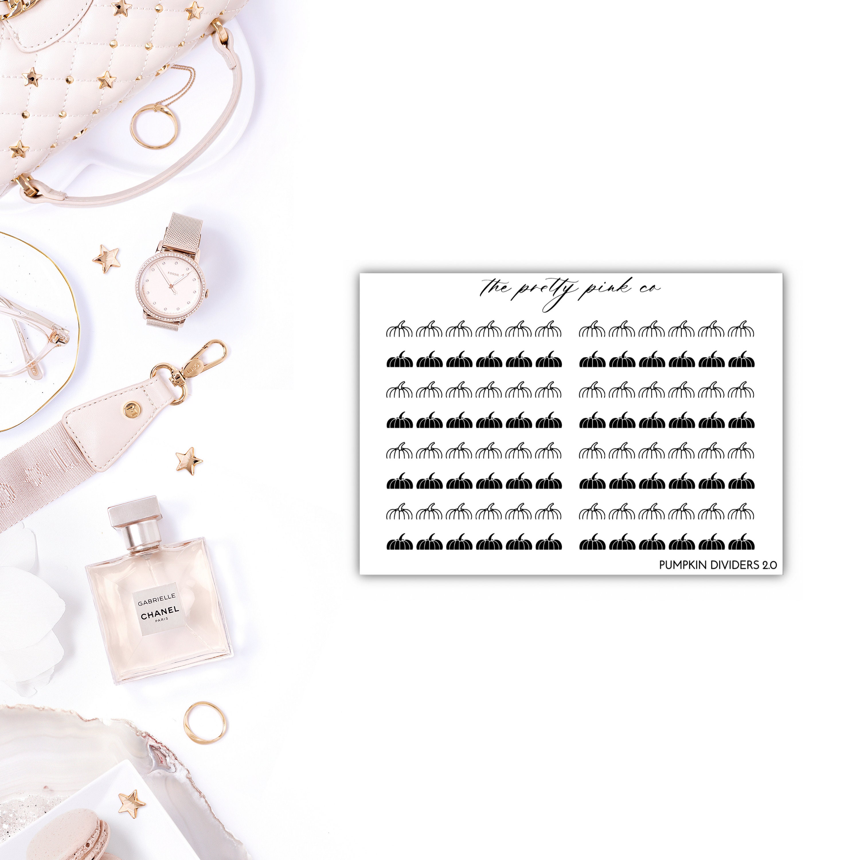 Foiled Pumpkin Dividers 2.0 Planner Stickers, Foiled Fall Stickers, F…