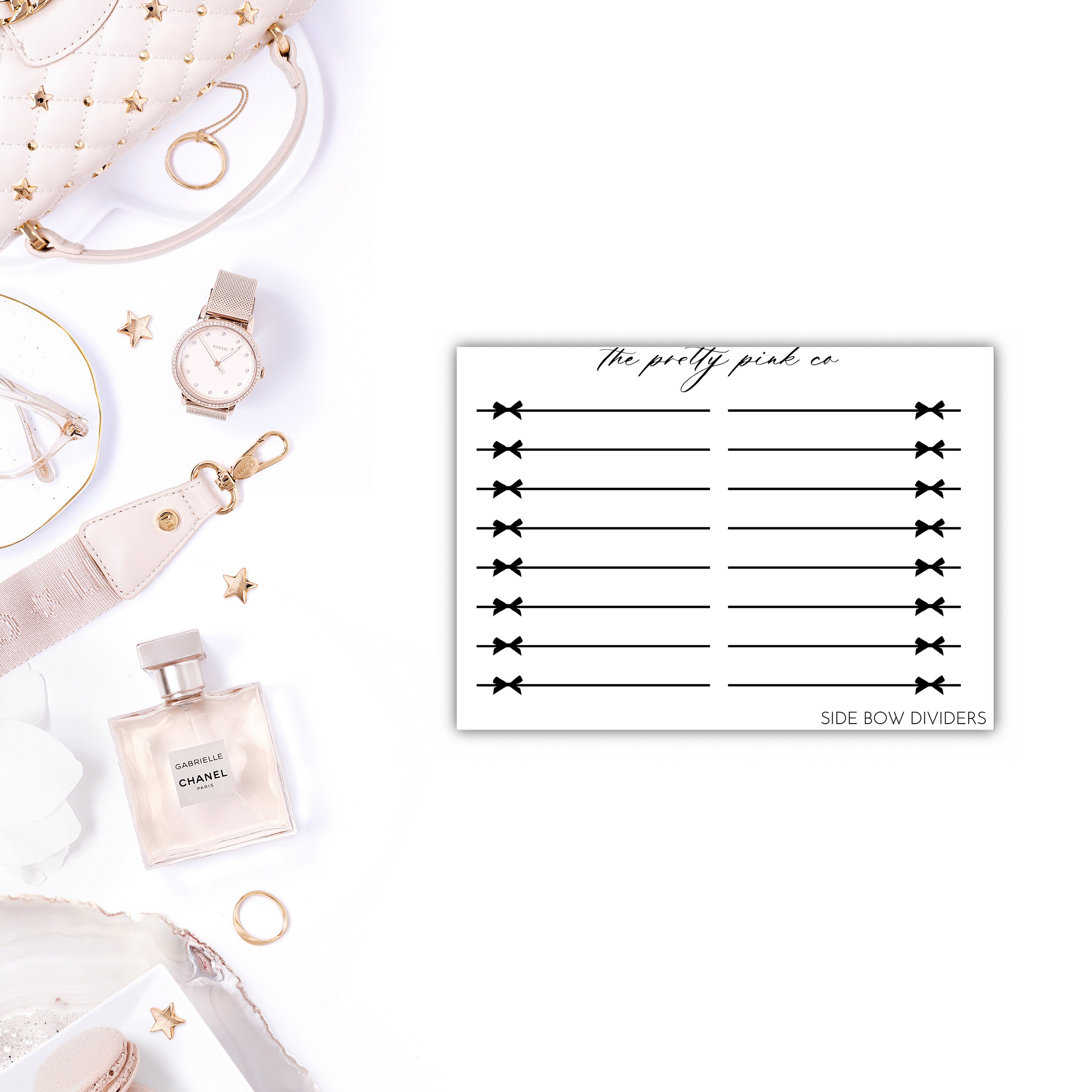 Foiled Side Bow Dividers Planner Stickers, Foiled Bow Stickers, Foile…