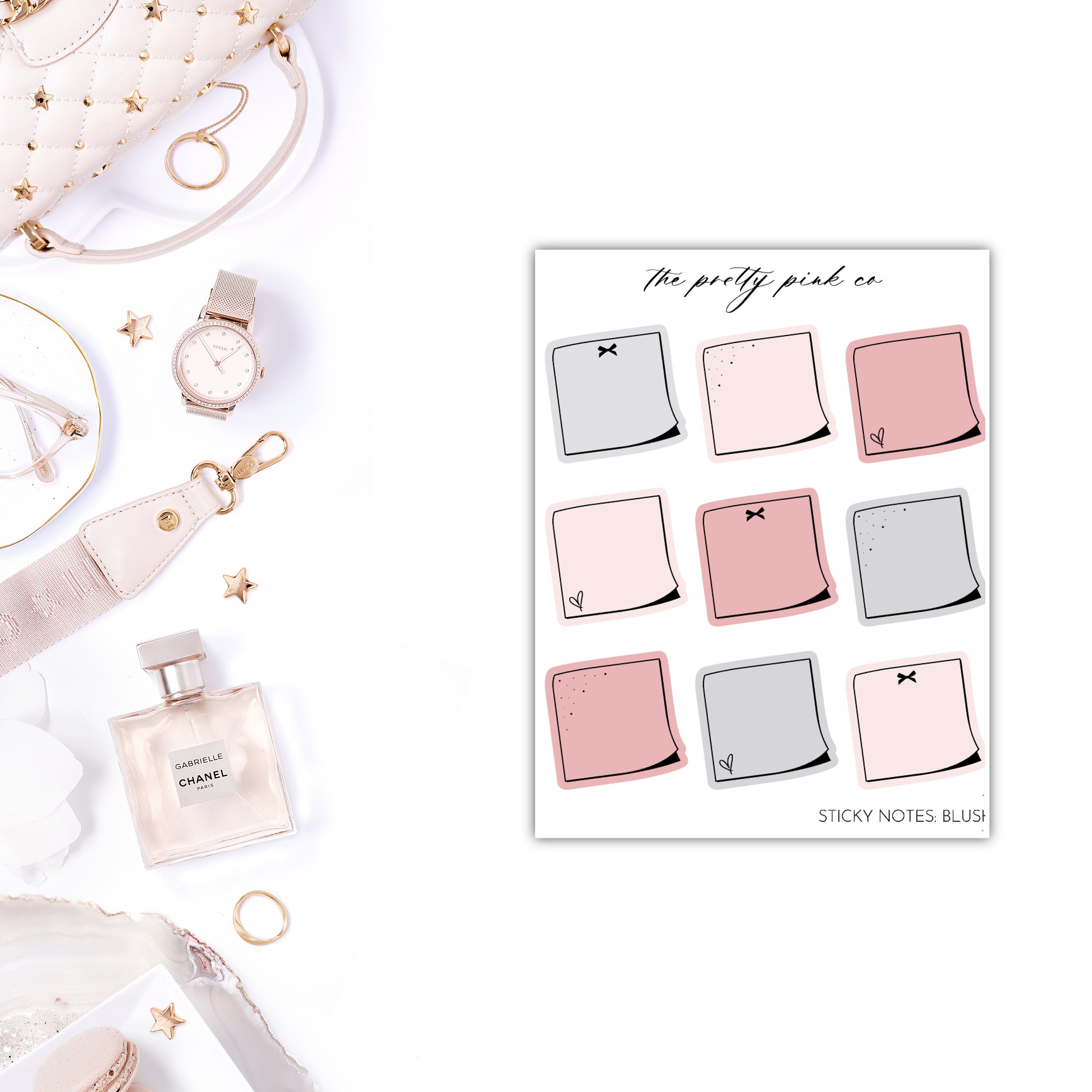 Foiled Sticky Notes Planner Stickers, Foiled Planner Stickers, Icons …