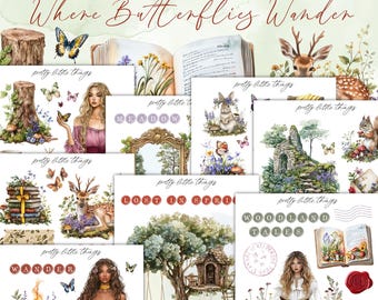 Where Butterflies Wander Mini Planner Decorative Sticker Kit | Journaling | Stickers | Bullet Journal | Spring Stickers | Journal Stickers
