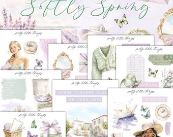 Softly Spring Mini Planner Decorative Sticker Kit | Journaling | Planner Stickers | Bullet Journal | Spring Stickers | Journal Stickers