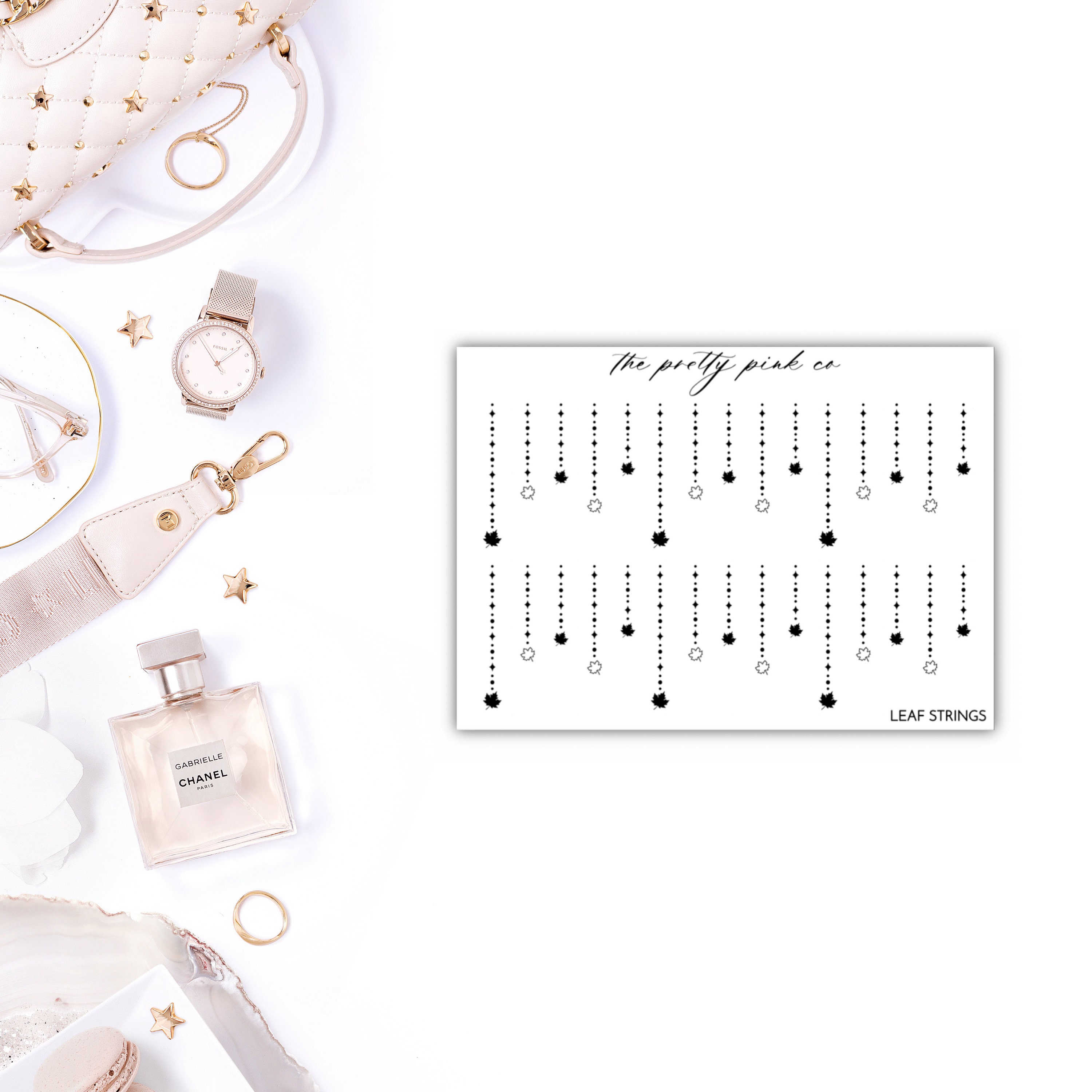 Foiled Leaf Strings Planner Stickers, Foiled Fall Stickers, Foiled Pl…