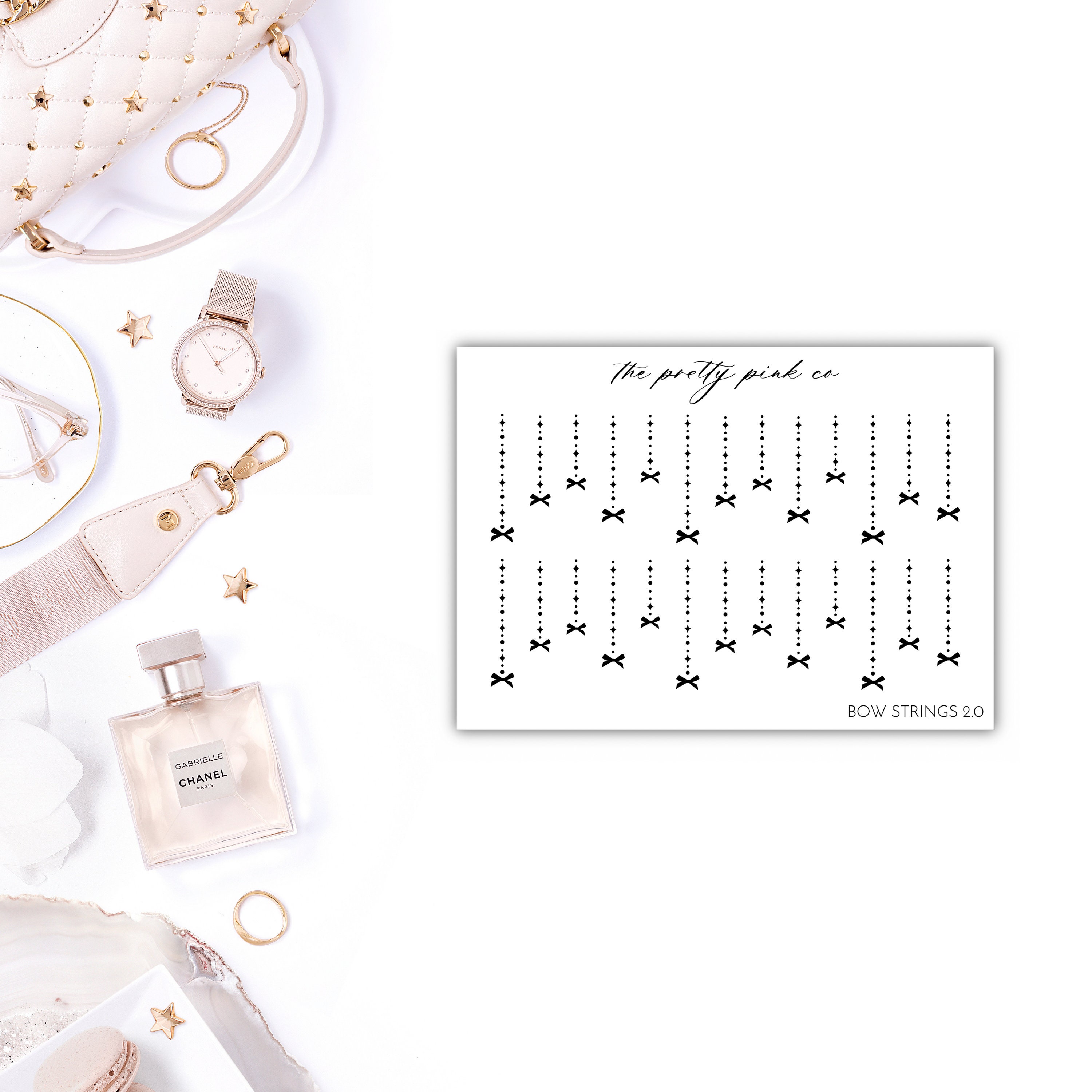 Foiled Bow Strings 2.0 Planner Stickers, Foiled Bow Stickers, Foiled …