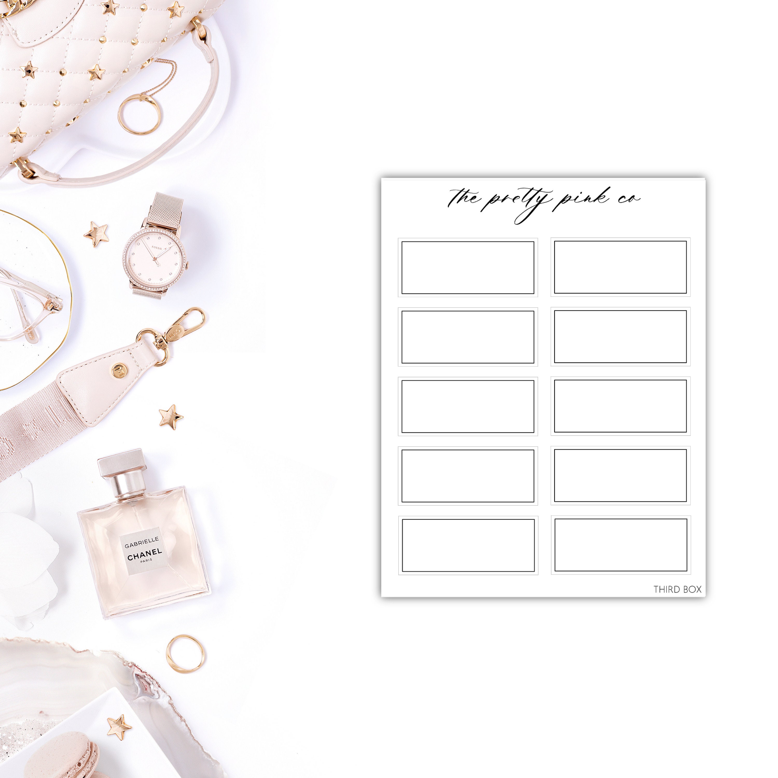 Foiled Third Box Planner Stickers, Foiled Icon Stickers, Foiled Plann…