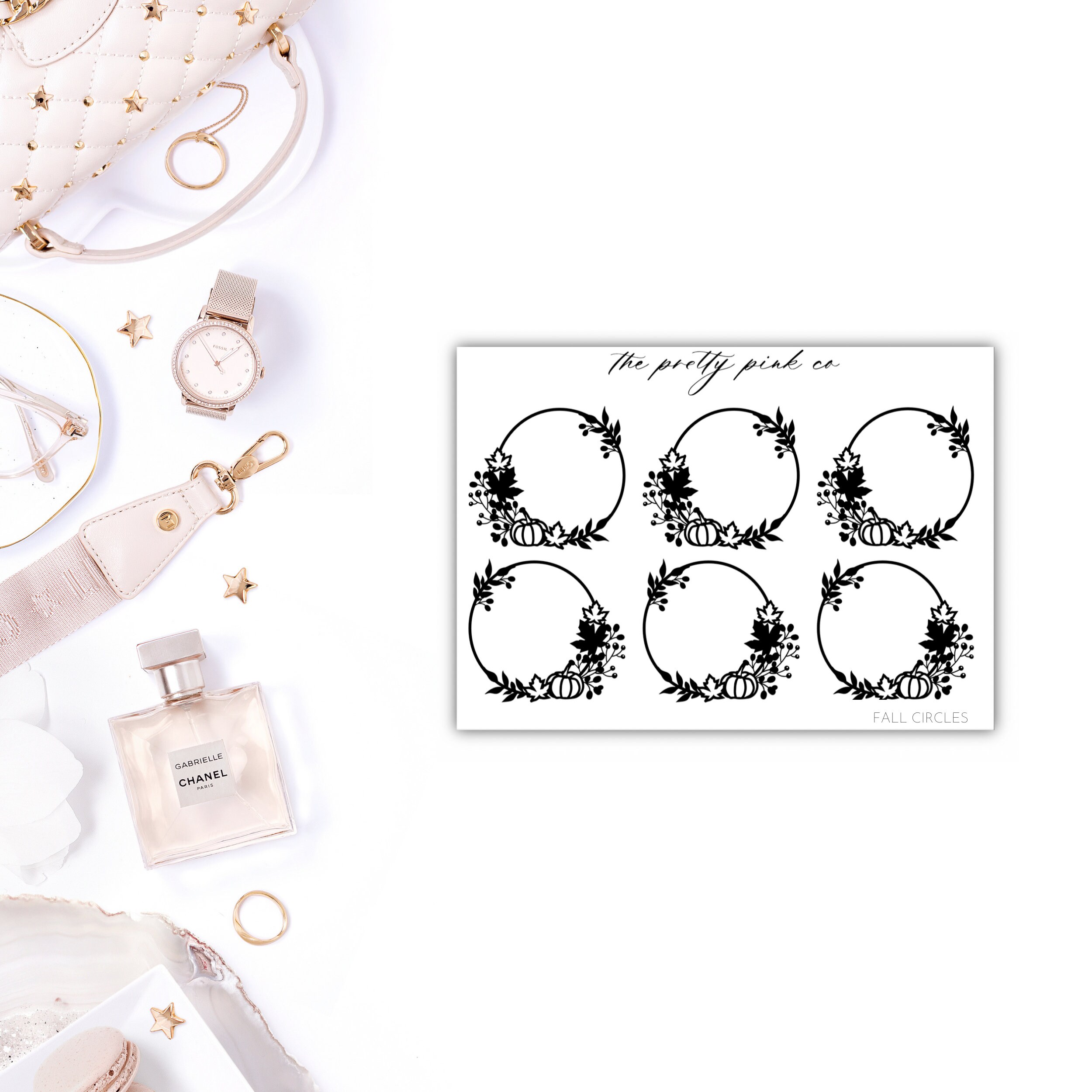 Foiled Fall Circles Planner Stickers, Foiled Fall Stickers, Foiled Pl…