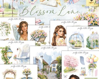 Blossom Lane Mini Planner Decorative Sticker Kit | Journaling | Planner Stickers | Bullet Journal | Spring Stickers | Journal Stickers