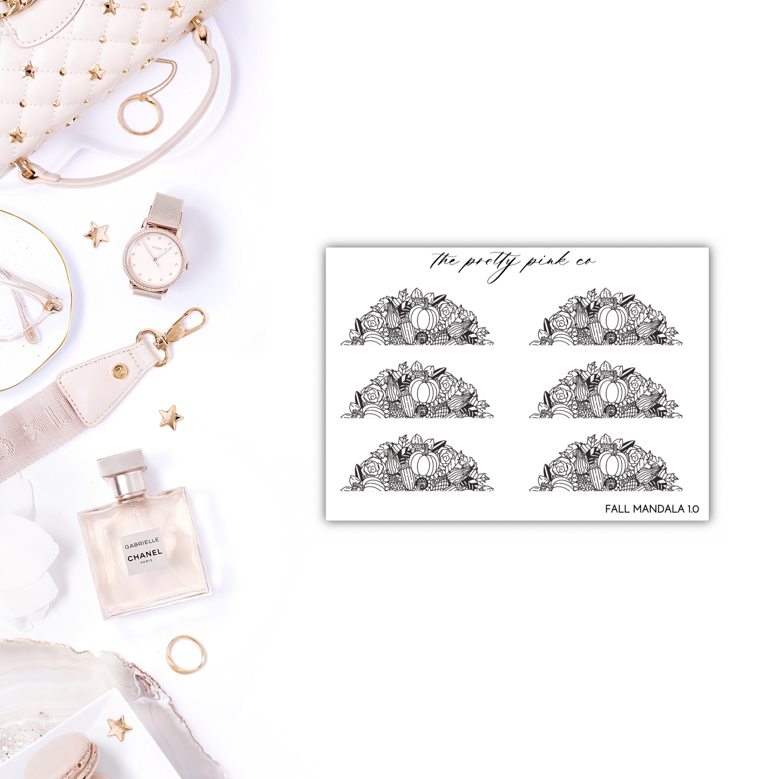 Foiled Fall Mandala 1.0 Planner Stickers, Foiled Fall Stickers, Foile…