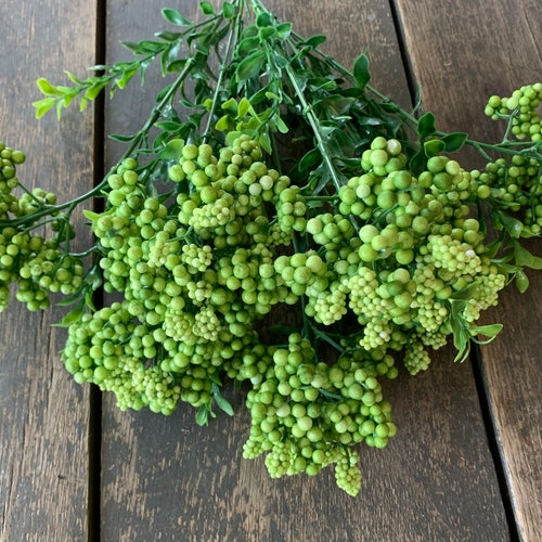 18 Bright Green Styrofoam Berry Bush X7 Artificial Etsy