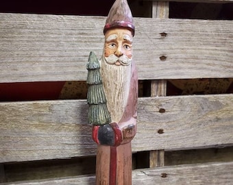 13" Plastic Santa~ Xmas Decor~ Home Decor Arrangement Supplies Craft Floral