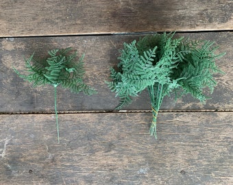 12 Stems - 9" Plastic Filler Fern Picks - Artificial Fake Outdoor Greenery Green Florist Supplies DIY Floral Arrangement
