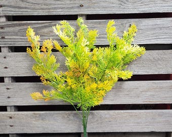 Orange Yellow Artificial Greenery Bush: Fall Floral Filler, 20"