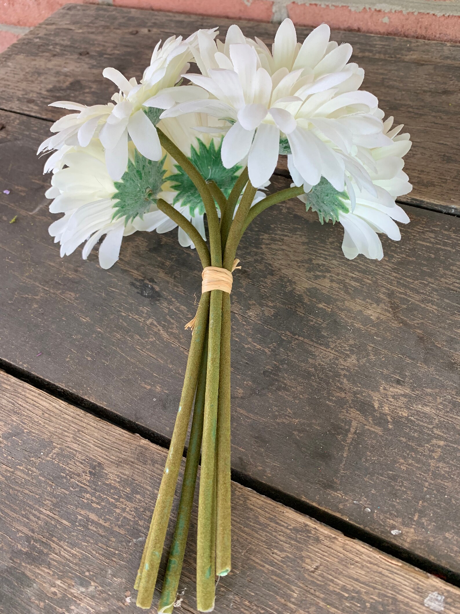 12 Gerbera Daisy Bouquet X6 White DIY Wedding Etsy