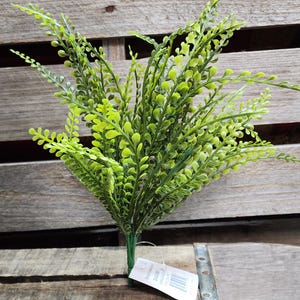 Plastic Button Grass Bush: Beaded Greenery, Floral Arrangement Supply