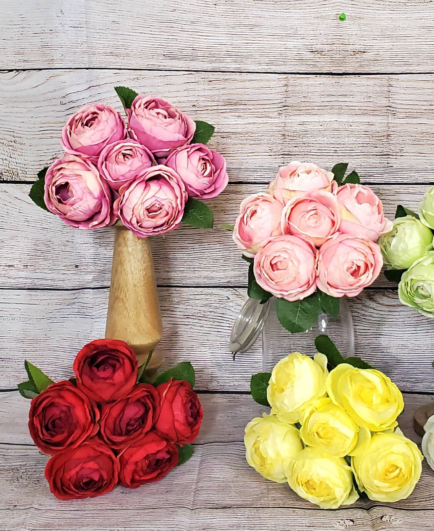 High Quality Silk Garden Rose Bush DIY Wedding Bouquet Etsy