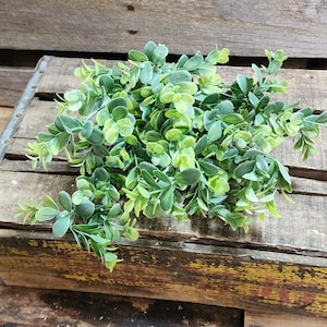 15&quot; PVC Boxwood Bush: Artificial Greenery Stem for Wreaths