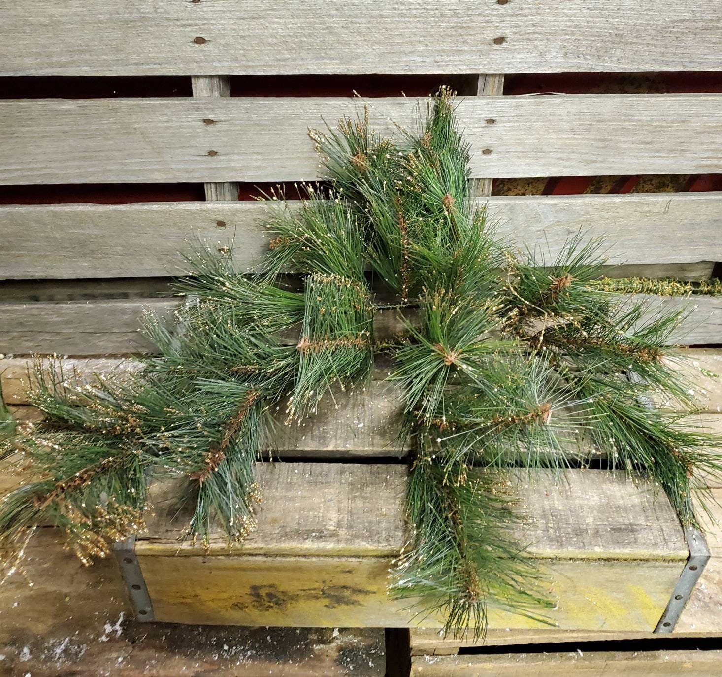 Faux Pine Stems , Faux Pine Greenery Stems , Faux Christmas