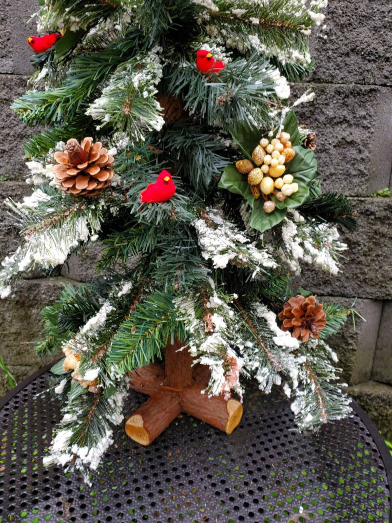 2' Frosted Christmas Tree Decorated With Berries and Etsy