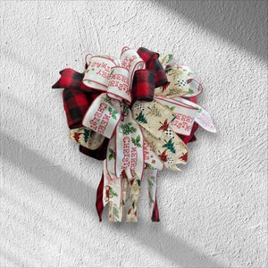 Merry Christmas Tree Christmas Tree Topper Bow