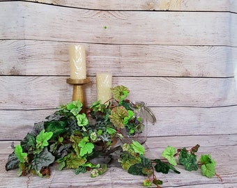 33" Faux English Grape Ivy Foliage Bush- Greenery Artificial Fake Leaves Foliage Filler Wreath Floral, Arrangement Supplies Florist Leaf