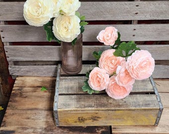 Silk Rannuculus Bush - Pink or Cream Artificial Floral Supply
