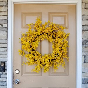 Large Spring Forsythia Wreath ~ Best Seller Decorative Spring Wreath