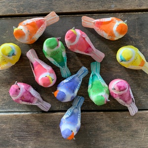 12 pcs - 3.25&quot; Artificial Colorful Birds - Floral Arrangement Wedding Wreath Funeral Supplies