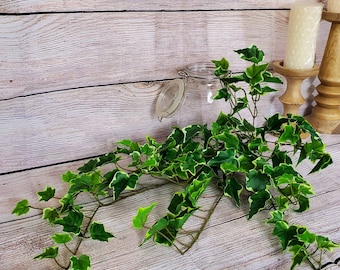 Hiedra artificial variegada de 74 cm (29 pulgadas) con textura realista - Suministros florales y de follaje artificial de moda