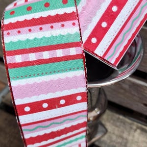 2.5" Candy Land Christmas Wired Ribbon 10 Yd Roll