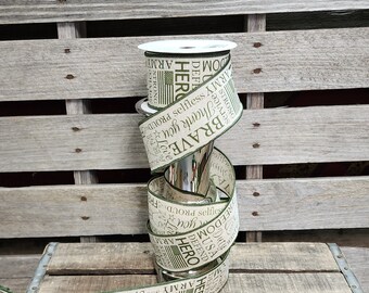 Cinta de lona con alambre del ejército de 2,5" - Cinta para funerales de 10 yardas